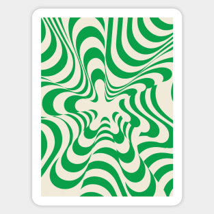 Abstract Groovy Retro Liquid Swirl in Green Pattern Sticker